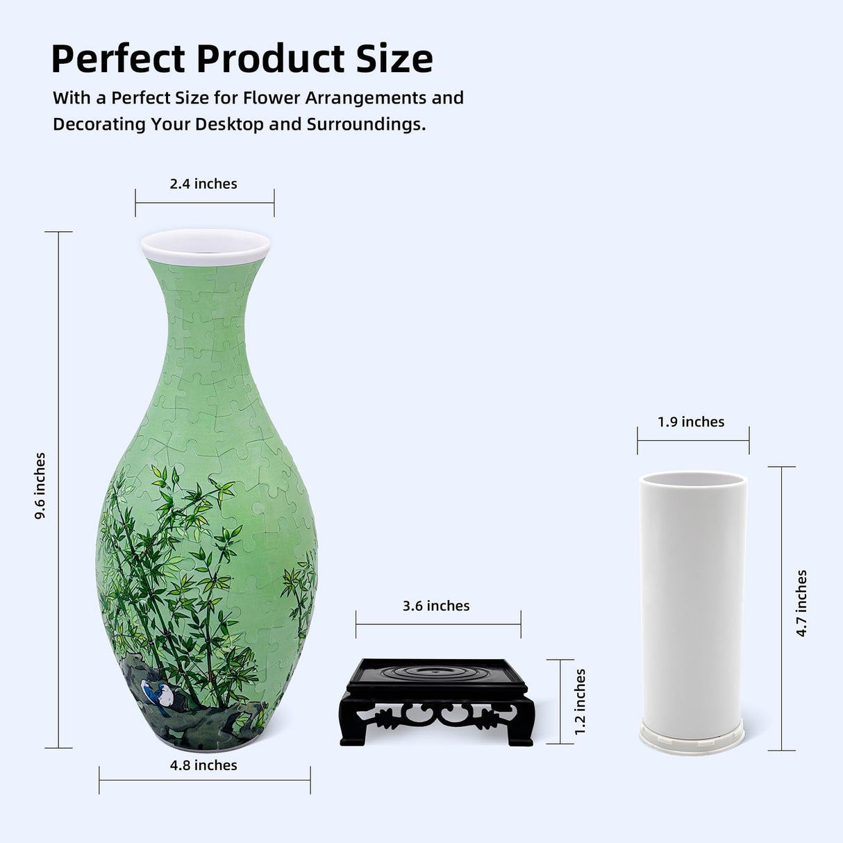 3D Puzzles Vase for Adults, 160 Pieces Puzzle Flower Vase for Home and Office Decor, DIY 4D Jigsaw Vase Arts and Crafts for Kids, Unique Housewarming Gifts for Moms YIZHOR