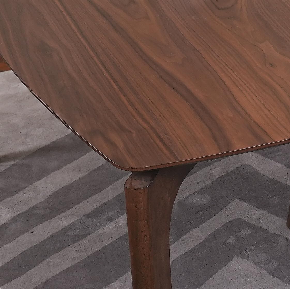 CONSDAN Dining Table Set for 4-6, Includes 1 Table & 4 Chairs, Walnut Veneer Top, Solid Wood Frame, Natural Wood Grain, Easy Assembly, Modern Design CONSDAN