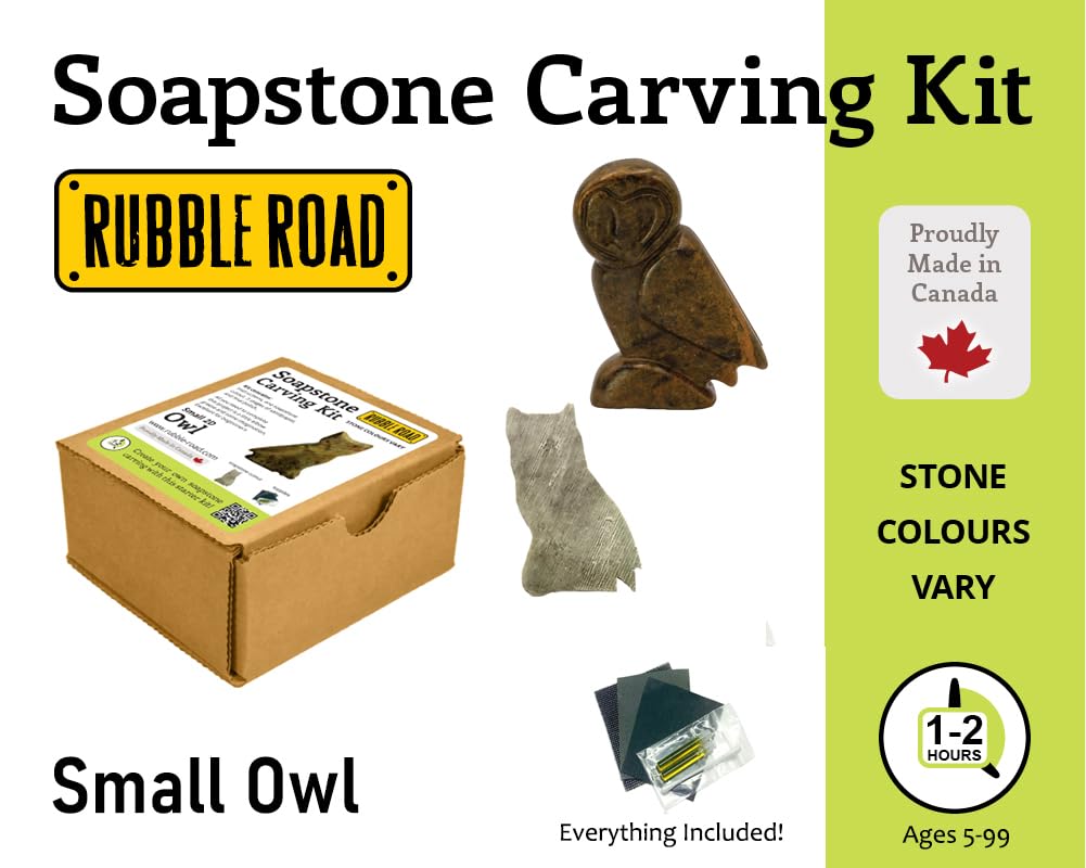 Owl Small Soapstone Carving Kit DIY Arts and Crafts Kit Generic
