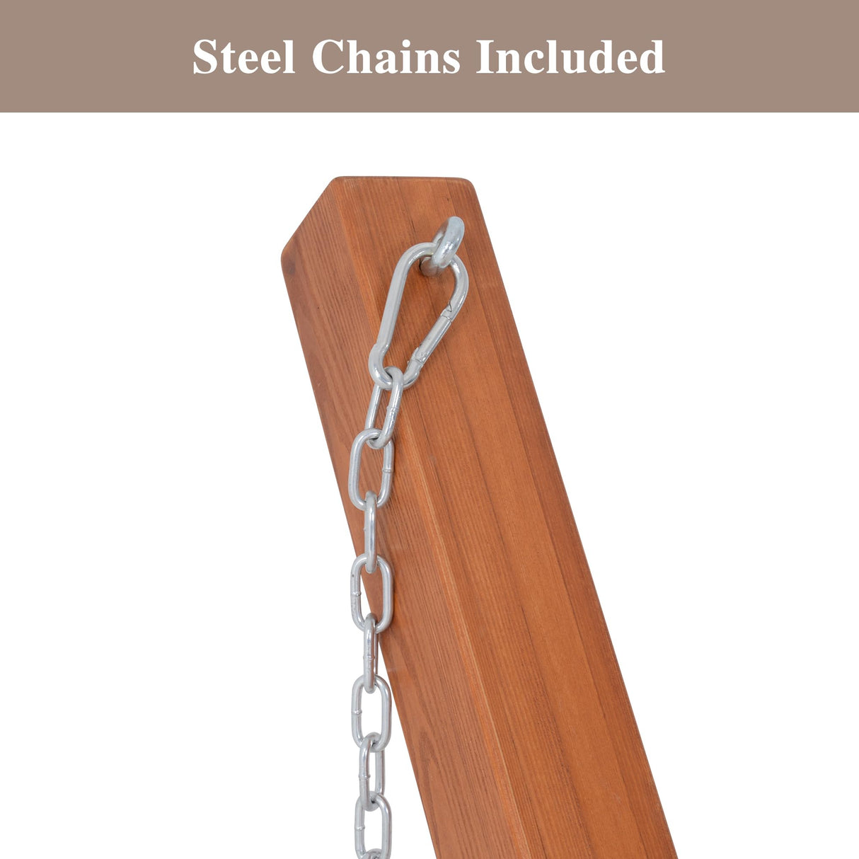 SUNCREAT Adjustable 12-14 ft Wooden Hammock Stand, Outdoor Larch Wood Hammock Stand Only, 475 lbs Capacity SUNCREAT