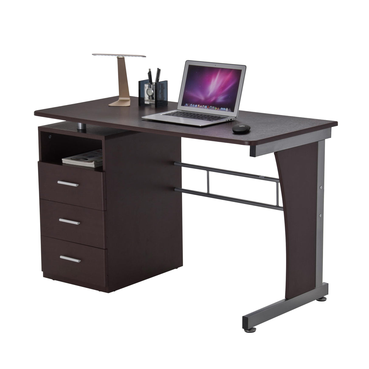 Techni Mobili 48 In Computer Desk with Drawers – Home Office Desks with Storage – Heavy-Duty and Moisture-Repellant with Storage Drawers Techni Mobili