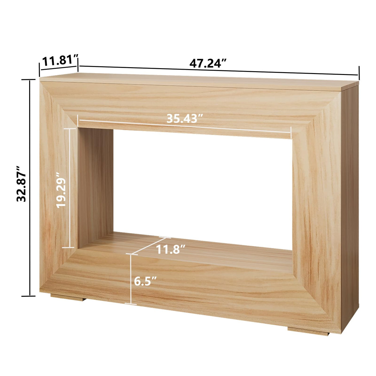 ROOMTEC 47" Farmhouse Console Table, Narrow Entryway Console Table, Sofa Tables with Storage, Industrial Hallway Accent Tables for Living Room, Entrance, Foyer (Oak Color) ROOMTEC