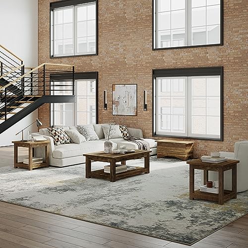 Jofran Reclamation Rustic Reclaimed Solid Wood Square End Table with Storage Shelf Jofran Inc.