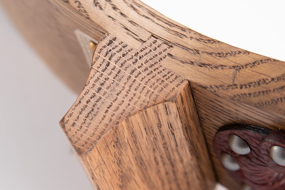 Chuck's Woodbarn - Beefcake Boot Jack Puller - Solid Oak Wood & Bison Leather - Premium Boot Accessories - Wood Boot Removal Tool For Cowboy Boots & Chuck's Woodbarn