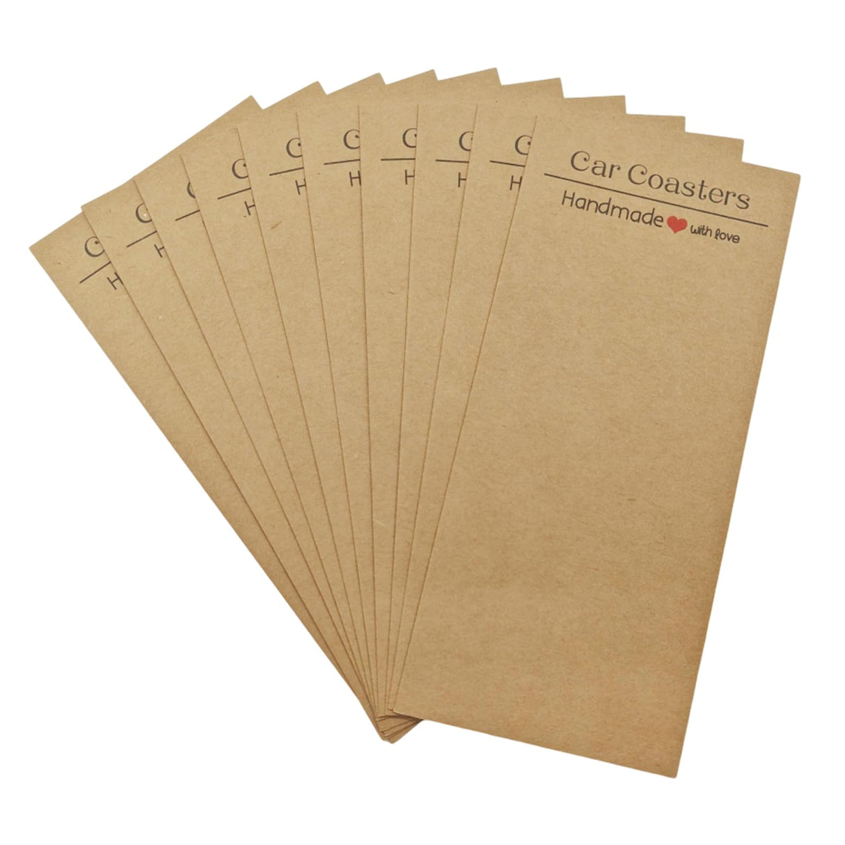 NANSHINE Car Coaster Packaging for Selling,100Pcs Car Coasters Cards with 100Pcs Self-Seal Bags 108Pcs Thank You Stickers,Car Coasters Cards for Selling, Coasters Display Cards (Brown) NANSHINE