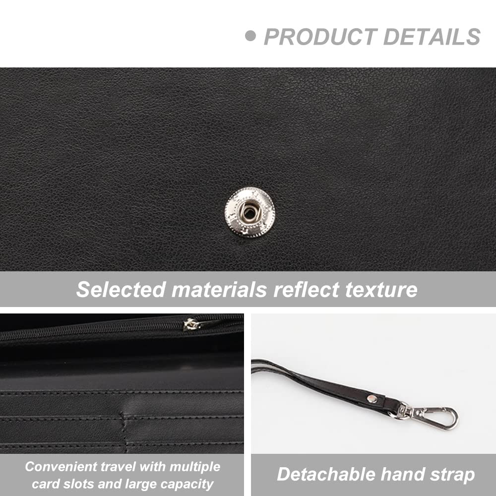 Sublimation Heat Transfer Wallet Blank, Fashion Clutch Wallets, Large Capacity Secure Buckle Leather Clutch Wallet, Wristlet Bag, DIY Craft Long Purse for Man Woman Father's Day Gift Chihutown