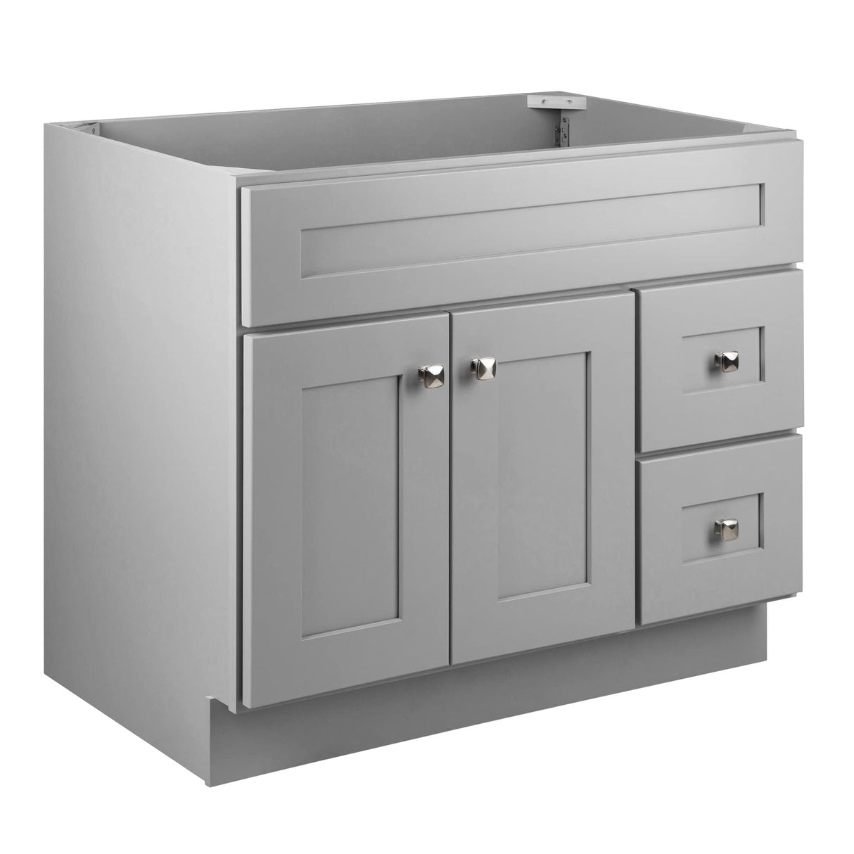 Design House 587097 Bath Unassembled Modern 2-Door 2-Drawer Bathroom Shaker Vanity Cabinet Only, 36 x 21,Grey Design House