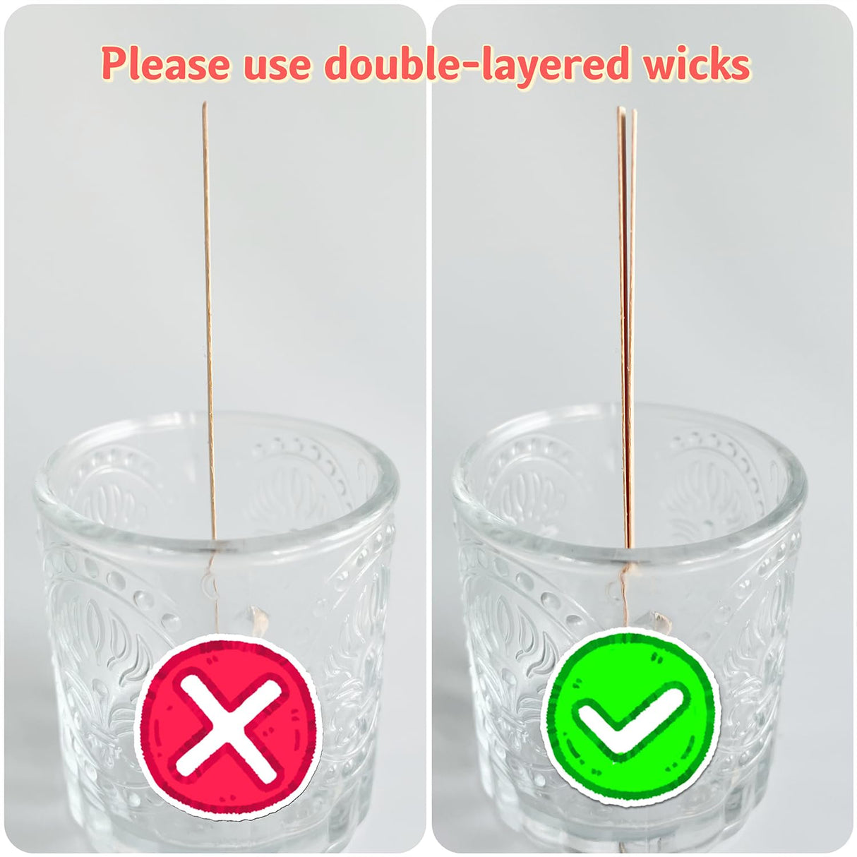 50pcs Wooden Candle Wicks 5.1 X 0.5 Inch Natural Candle Wood Wicks, Smokeless Wood Wicks for Candle Making(Wick Clip not Included) Phinicco