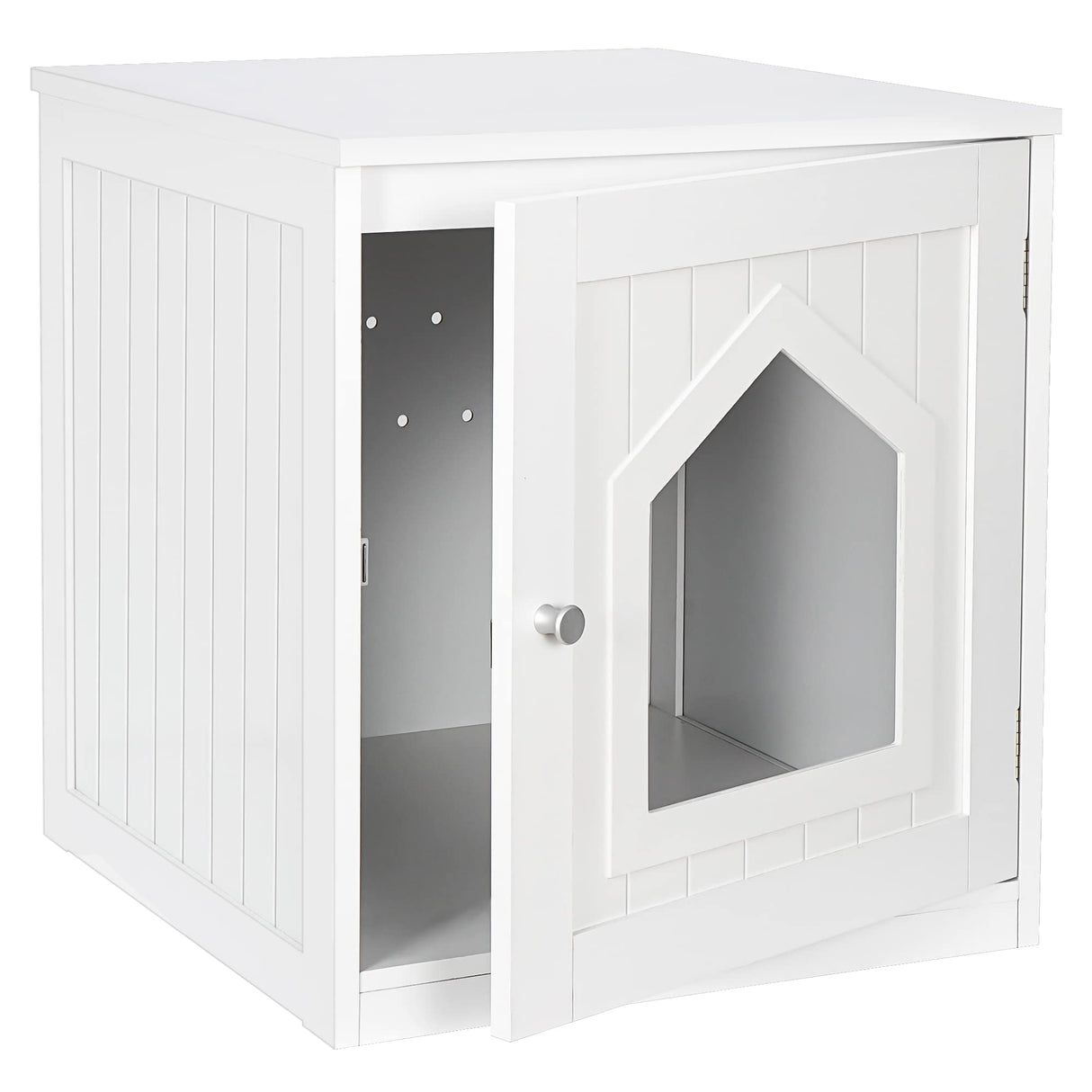 Epetlover Cat Litter Box Enclosure Furniture Hidden for Indoor Cats Decorative Wooden Pet House Kitty Washroom with Vent Holes, White Epetlover