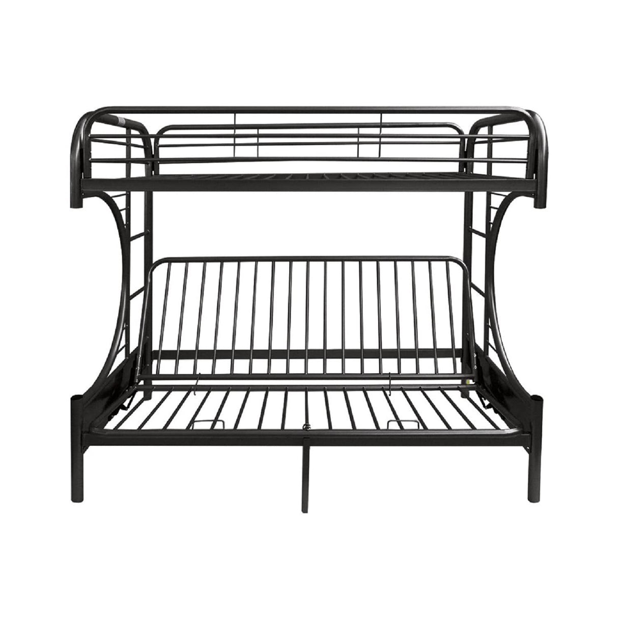 simple relax Metal Twin XL Over Queen Futon Bunk Bed in Black simple relax