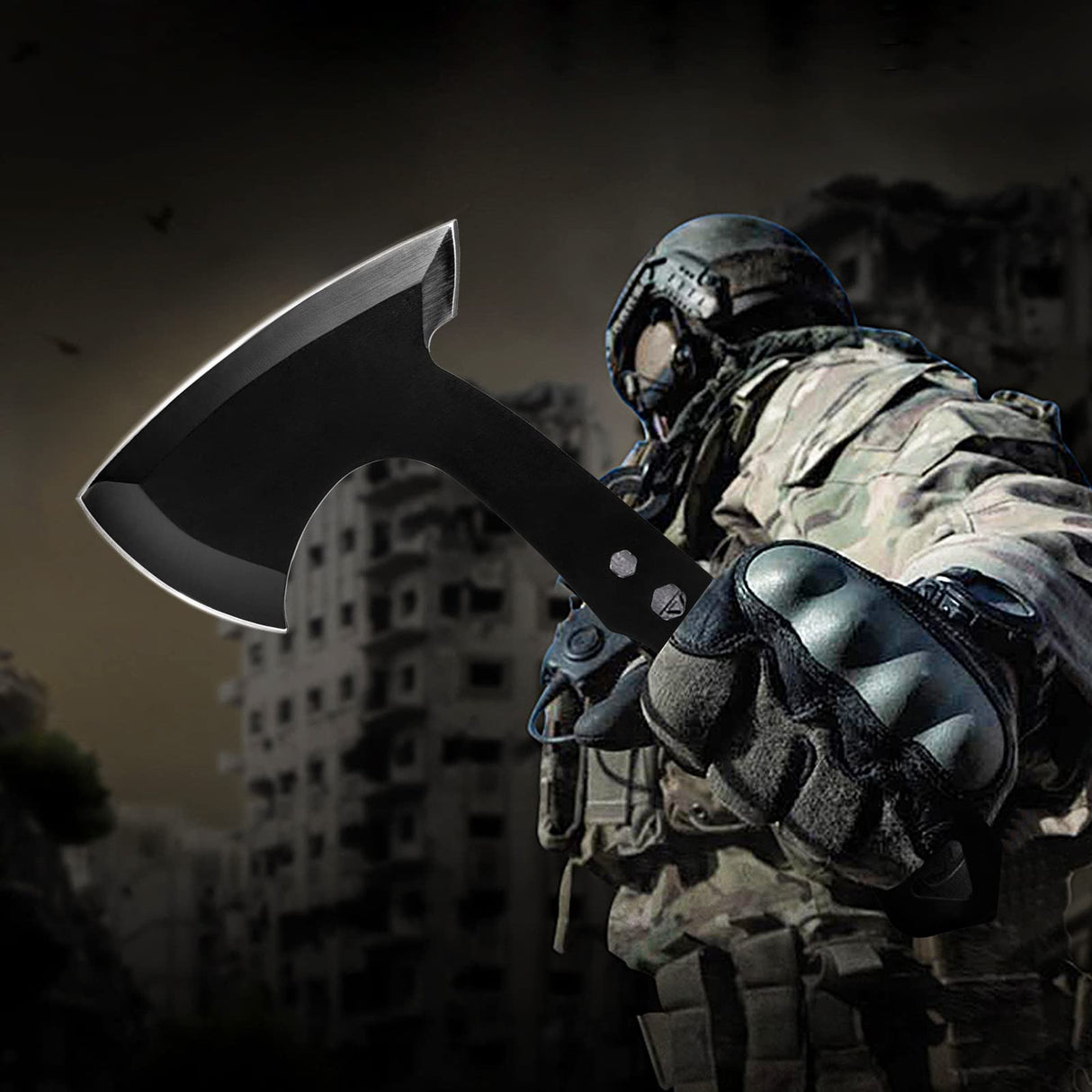 BANORES Hawkeye Throwing Axes and Tomahawks Set with 10 inch Full Tang Stainless Steel, Nylon Sheath 3 Pack BANORES