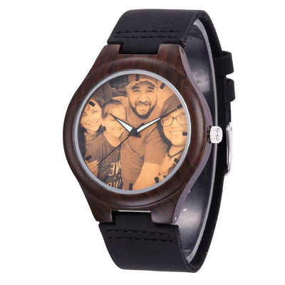 Godchoices Personwatch2-GODalized Wooden Watch with Photo Or Message Double-Side Engraving for Men