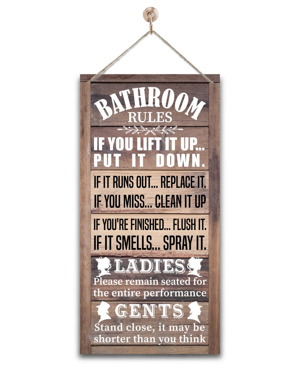 Rustic Bathroom Decor, Western Bathrooms Decors, Funny Bathroom Signs Wall Decor, Country Bathrooms Decors Gkwa