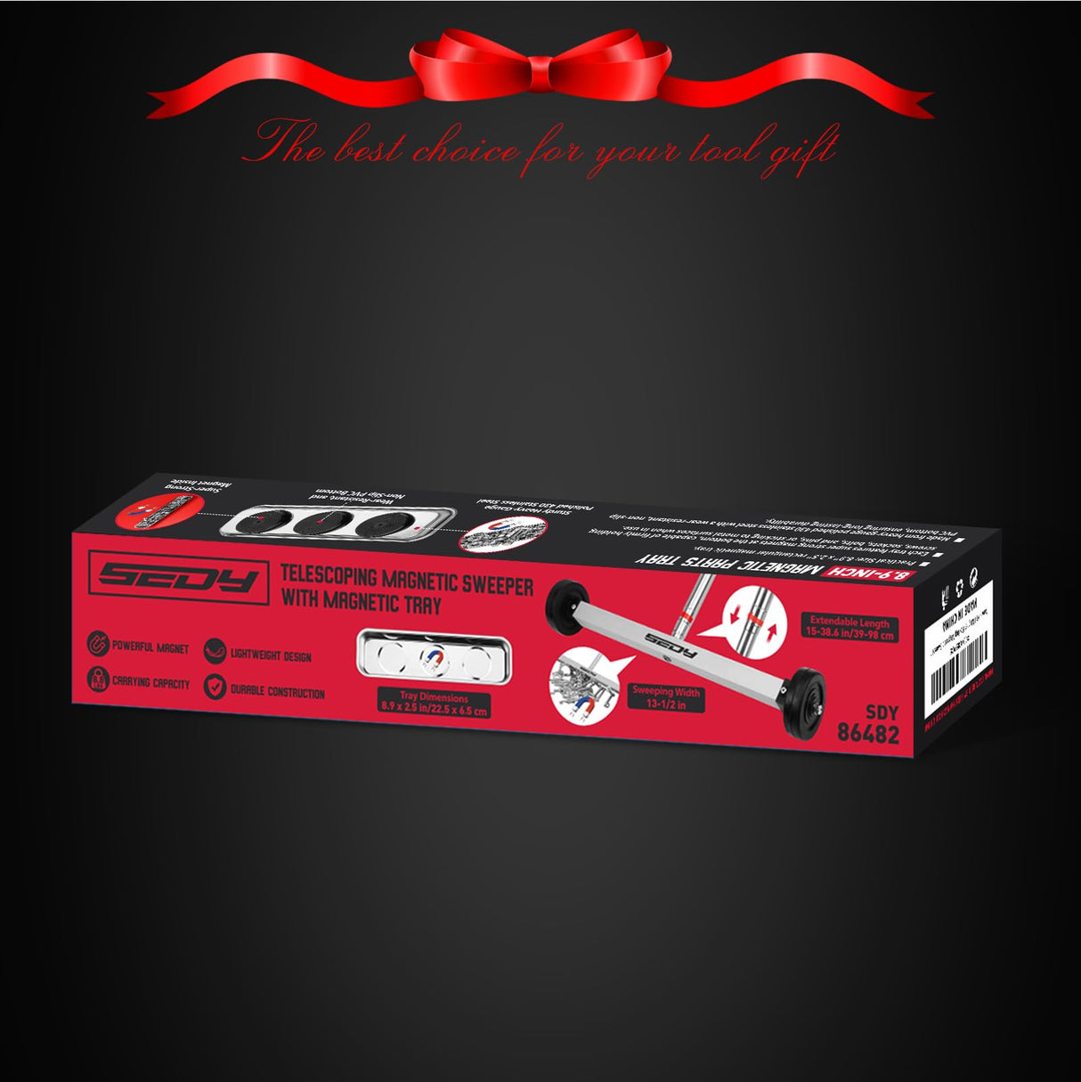 Magnet Sweeper Magnetic Nail Roller: 17-Inch Heavy Duty Magnet Nail Pickup Rolling Tool with Telescoping Adjustable Handle 8.8-Pound Capacity Ideal for Workshop Garage Yard Construction Cleanup SEDY