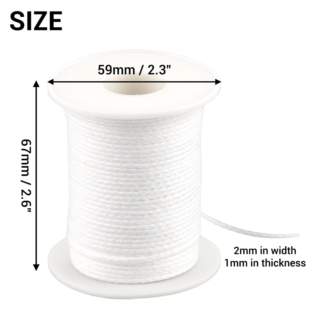 400 Ft Braided Wick 24 Ply Candle Wick Spool 2 Rolls Braided Wick Spools Bulk Cotton Yarn Embroidery Thread for Candle Making Candle DIY IFAMIO