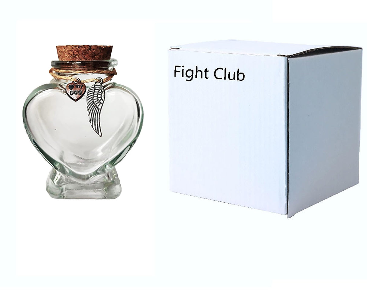 Fight Club Memorial Bottle for pet Hair,Pet Fur Memorial Fur Keepsake,Dog cat Keepsake Fur, pet Memorial urn (Dog) Fight Club