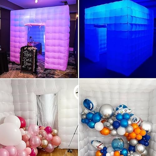 OZIS 1 Door Inflatable Photo Booth Enclosure 8.2ftx8.2ft with Blower 16 Colors Portable Inflatable Photo Booth Tent for Wedding, Party, Events, Proms, Birthday, Bars (White) OZIS
