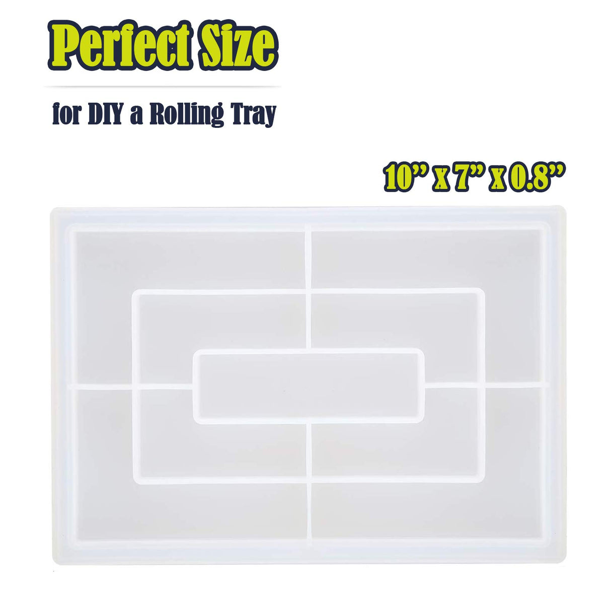 Vusnud Rolling Tray Resin Mold, Large Silicone Epoxy Resin Mold Tray, Epoxy Molds for Resin Casting Vusnud