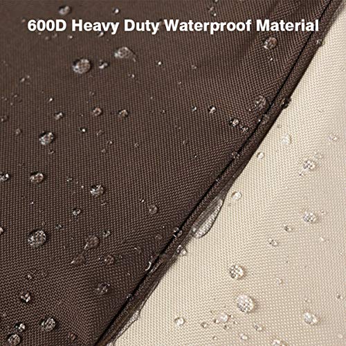 Vailge Stackable Patio Chair Cover,100% Waterproof Outdoor Chair Cover, Heavy Duty Lawn Patio Furniture Covers,Fits for 4-6 Stackable Dining Chairs,36"Lx28"Wx47"H,Beige&Brown Vailge