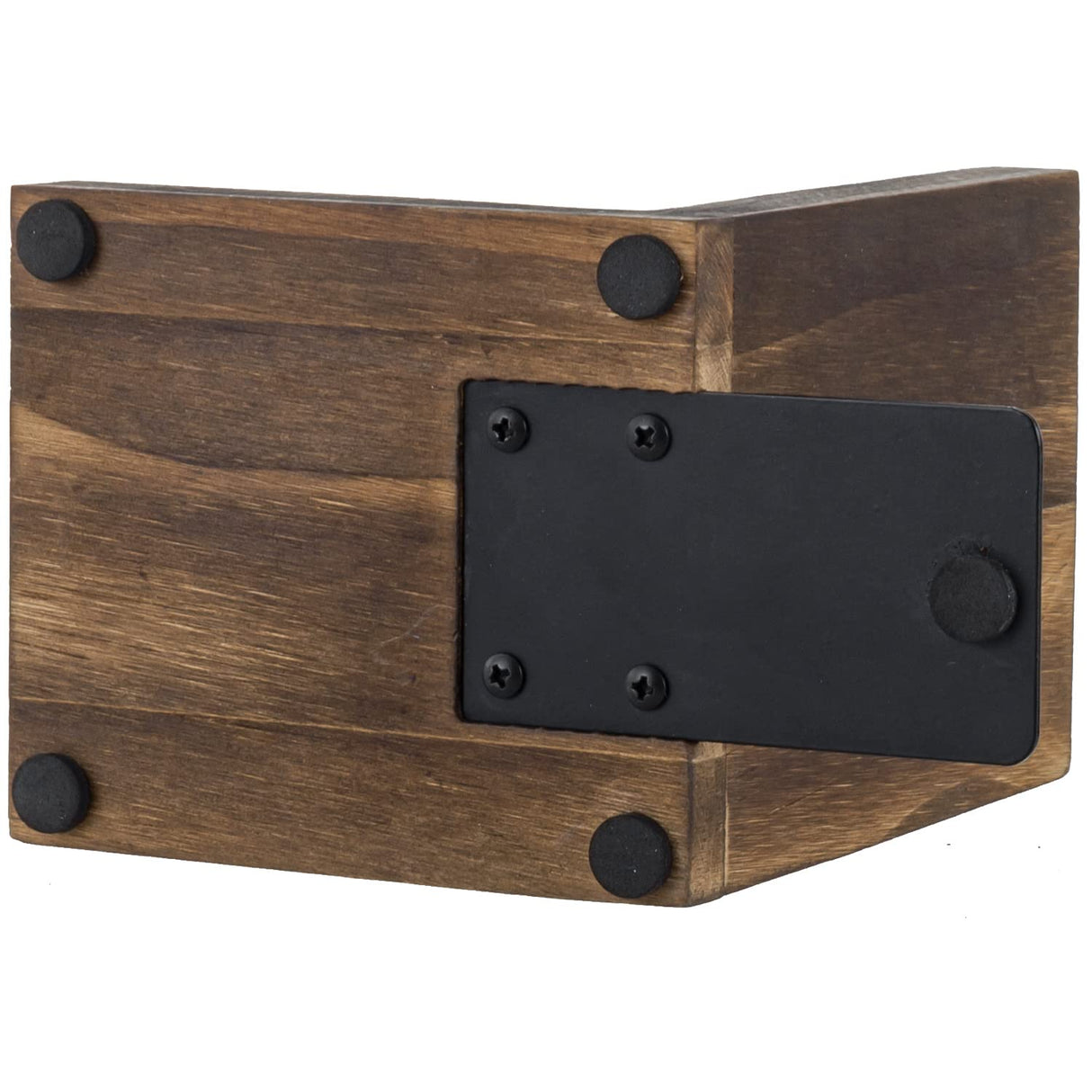 MyGift Rustic Burnt Wood Decorative Bookends for Heavy Books with Matte Black Metal Wire Basket Pencil Cup and Office Supplies Storage Baskets, 1-Pair MyGift