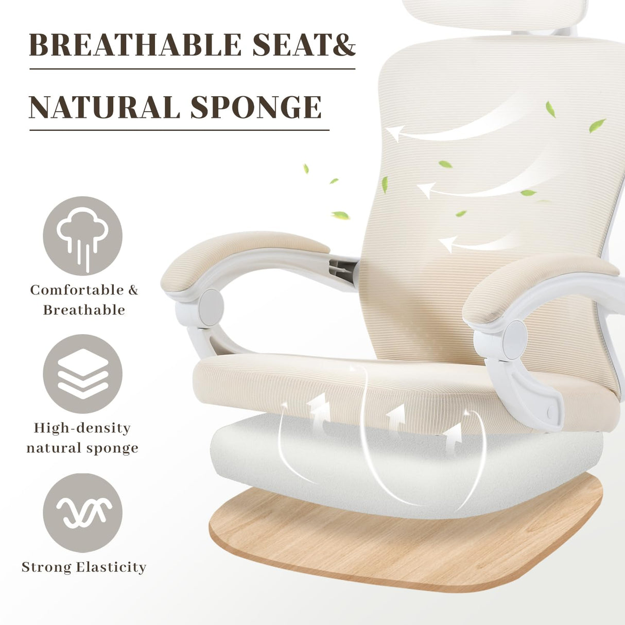 Ergonomic Office Chair, Adjustable Lumbar Support, 400LBS Capacity, Retractable Footrest, Breathable Mesh Back Gaming, Adjustable Headrest kimupa