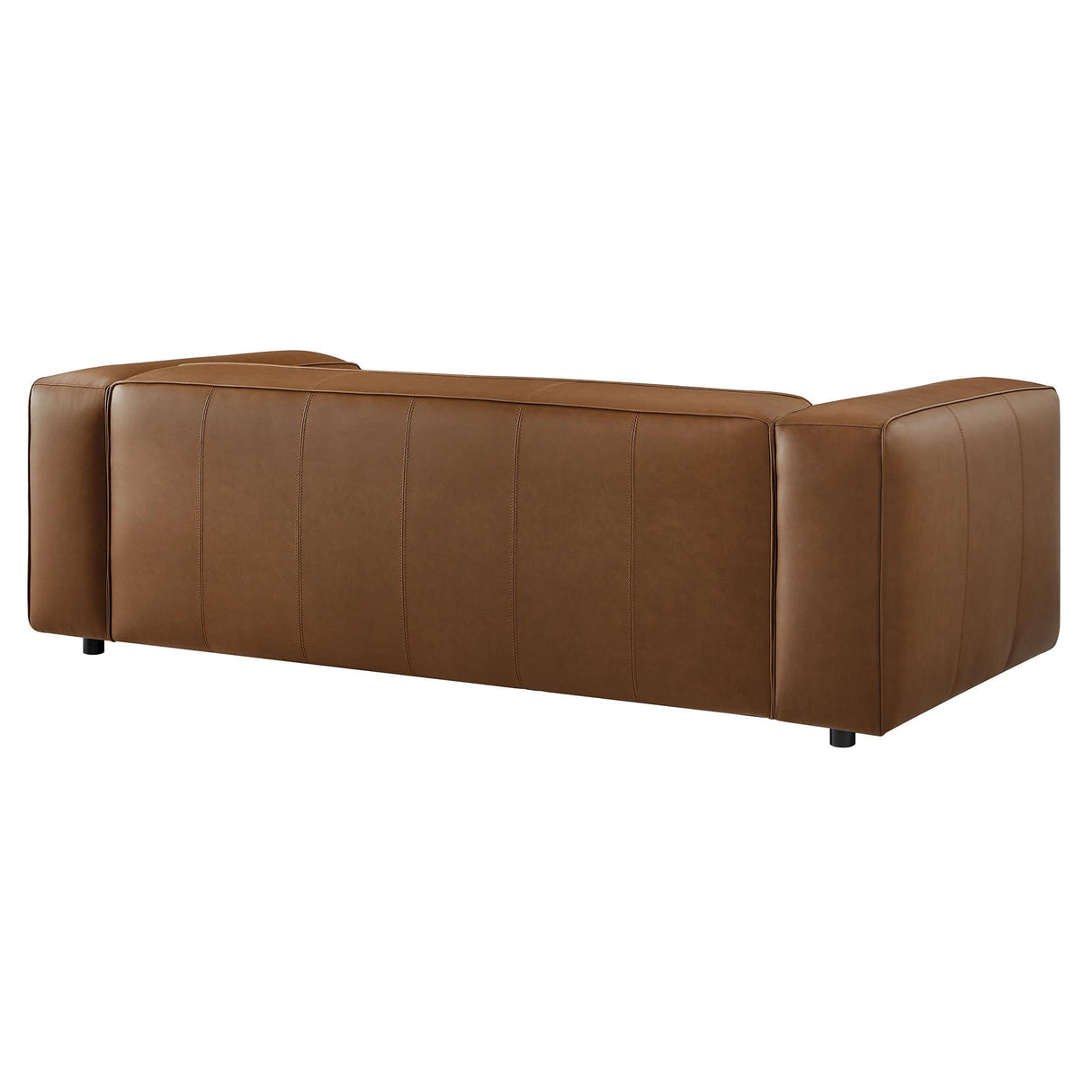 Modway Auren Vegan Leather Sofa in Coffee - Faux Leather Couch - Comfy Modern PU Leather Sofa - Oversized Mid Century Modern Couch for Living Room, Apartment, Loft Modway