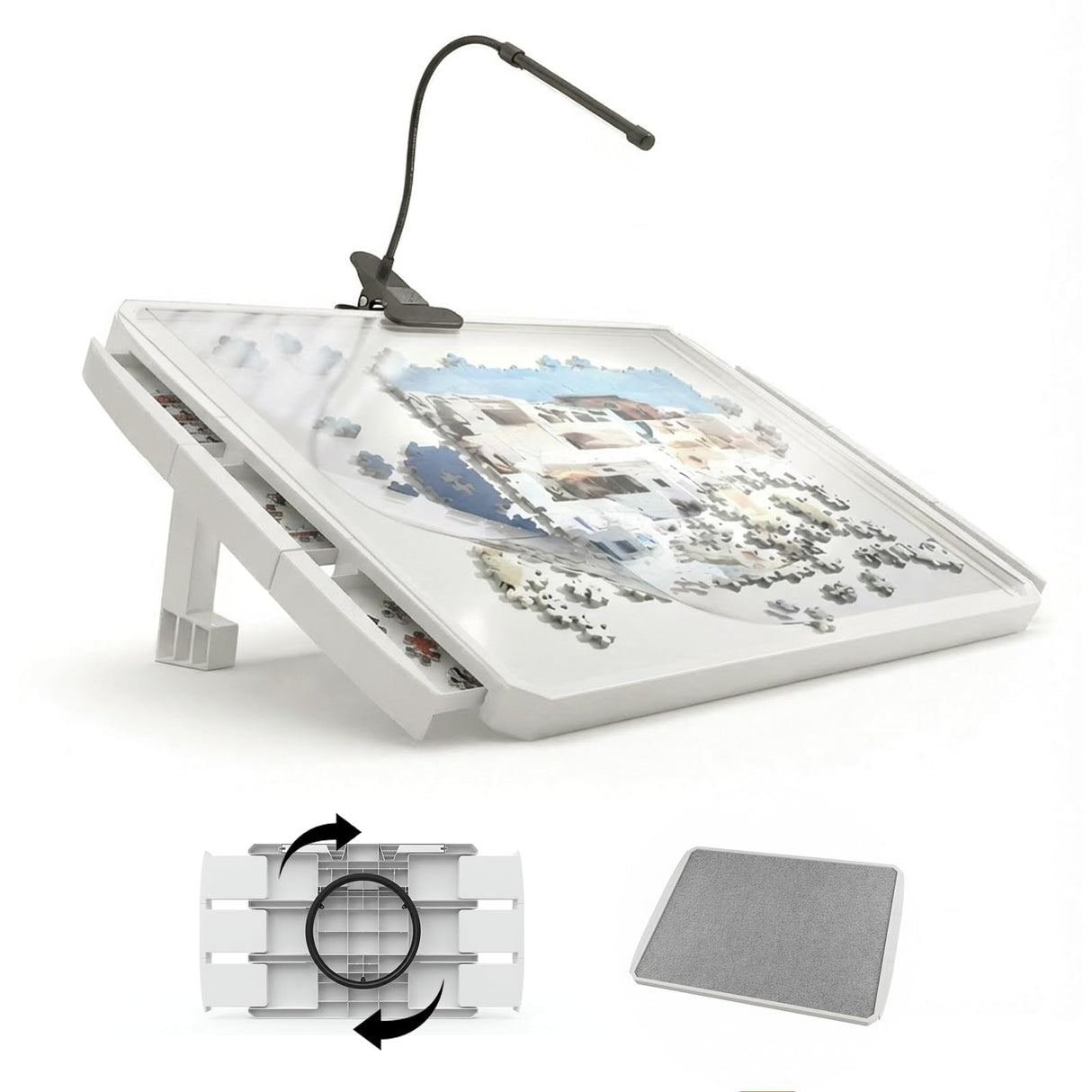 1500 Pieces Rotating Puzzle Board with 6 Drawers and Cover 35"x26"Portable Spinning Plastic with Rotating & Tilting Jigsaw Puzzle Table for Adults Gift for mom