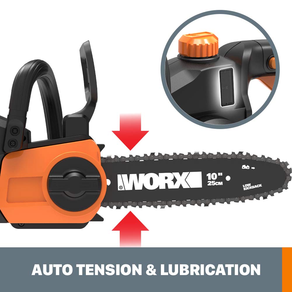 Worx WG323 20V Power Share 10" Cordless Pole/Chain Saw with Auto-Tension (Battery & Charger Included) WORX