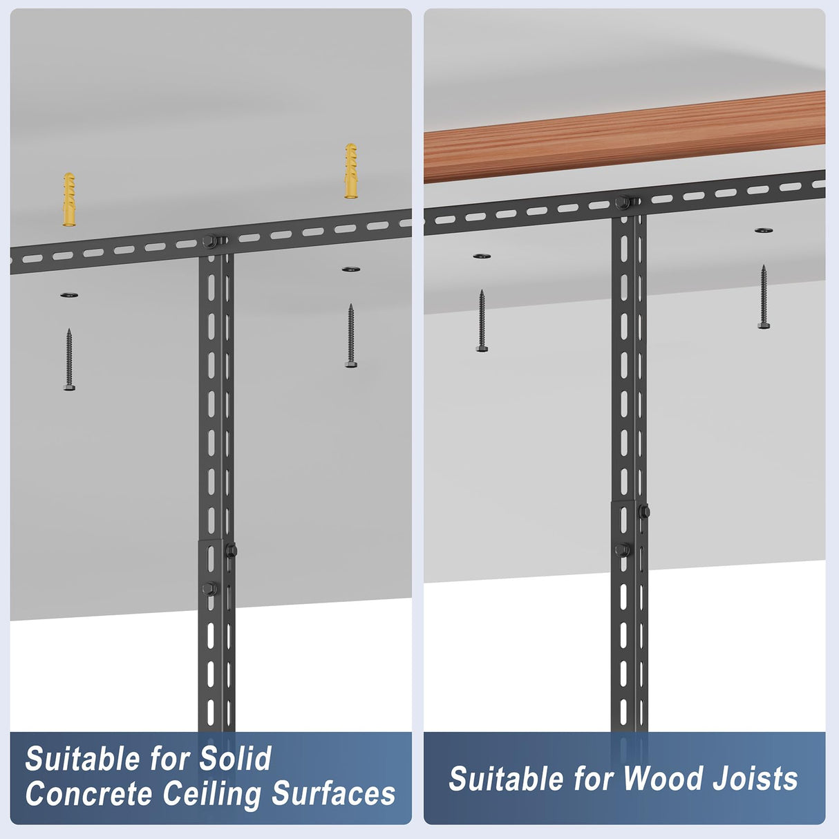 Jusgym 4X8FT Overhead Garage Storage Rack, 22"-48" Height Adjustable Garage Ceiling Storage Racks, Heavy Duty Metal Overhead Storage Organizer System, 750LBS Weight Capacity Jusgym