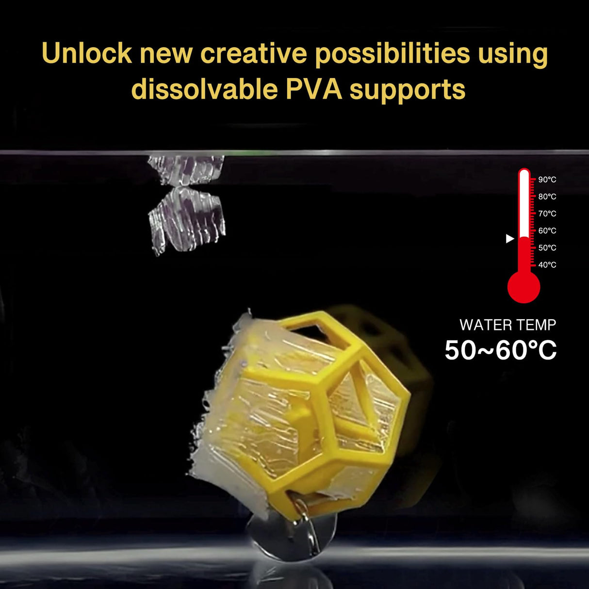 YXPOLYER PVA Filament Quick Water Soluable Dissolvable Support Material 1.75mm 1kg for 3D Printing Filament PLA TPU PETG ABS Nylon, AMS-Compatible Polyvinyl Alcohol Nature Color yxpolyer