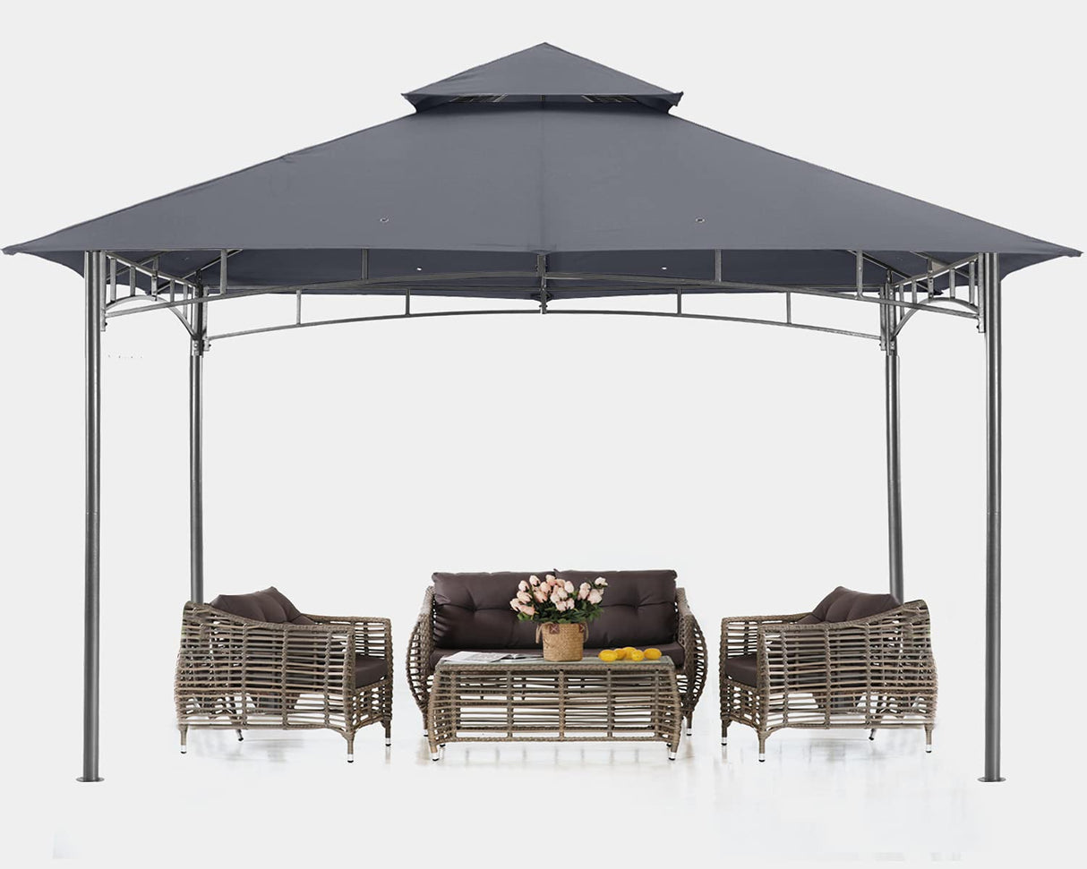 ABCCANOPY Gazebos for Patios 10x10 - Outdoor Steel Frame Gazebo for Lawn Backyard Garden Deck (Dark Gray) ABCCANOPY
