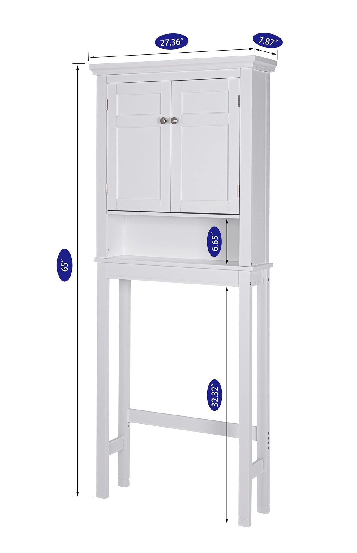 Spirich Over The Toilet Storage Cabinet, Bathroom Shelf Over The Toilet, Over Toilet Bathroom Organizer (White) Spirich