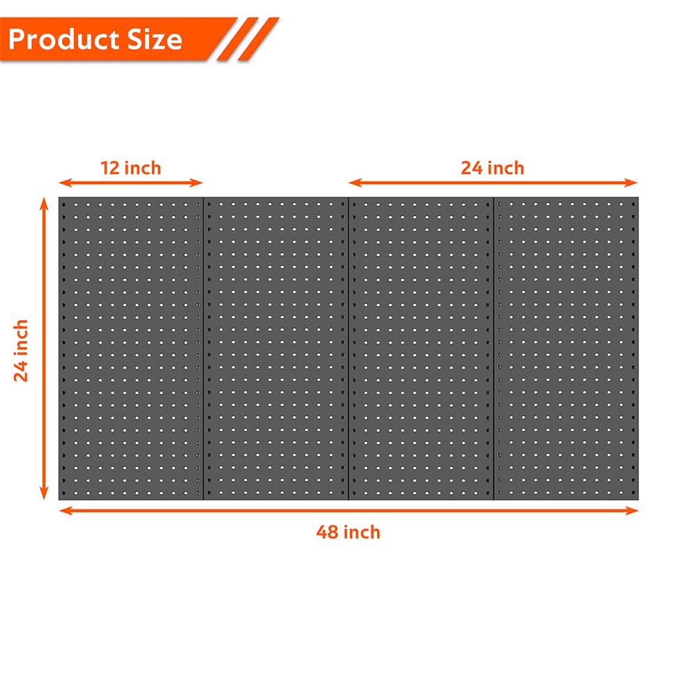 Ultrawall 4 Pcs Metal Pegboard Wall Panels, Peg Boards for Garage Tool Storage Ultrawall