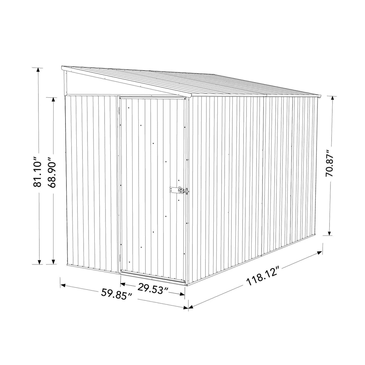Absco Durango 5 Ft. x 10 Ft. Metal Storage Shed DIY Galvanized Steel Sheds for Tools, Bikes, Lawn & Garden Equipment, Outdoor Patio Furniture, Perfect in Backyard, Garden (Woodland Gray) ABSCO