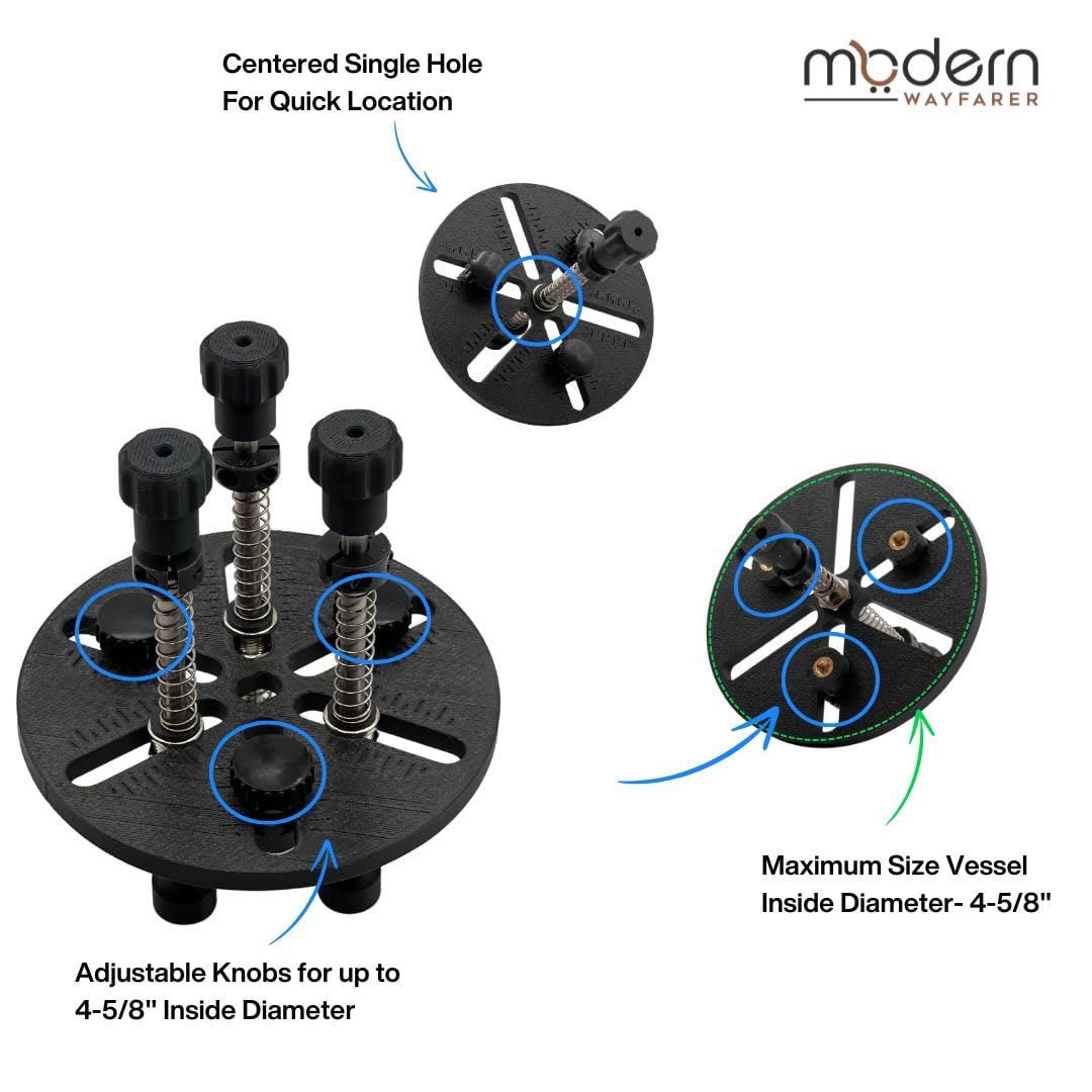 Adjustable Candle Wick Centering Tool – 3-Wick Holder for Candle Making Kit – Wick Setter Tool, Wick Placement Device, Candle DIY Accessory – Handmade in USA Modern Wayfarer