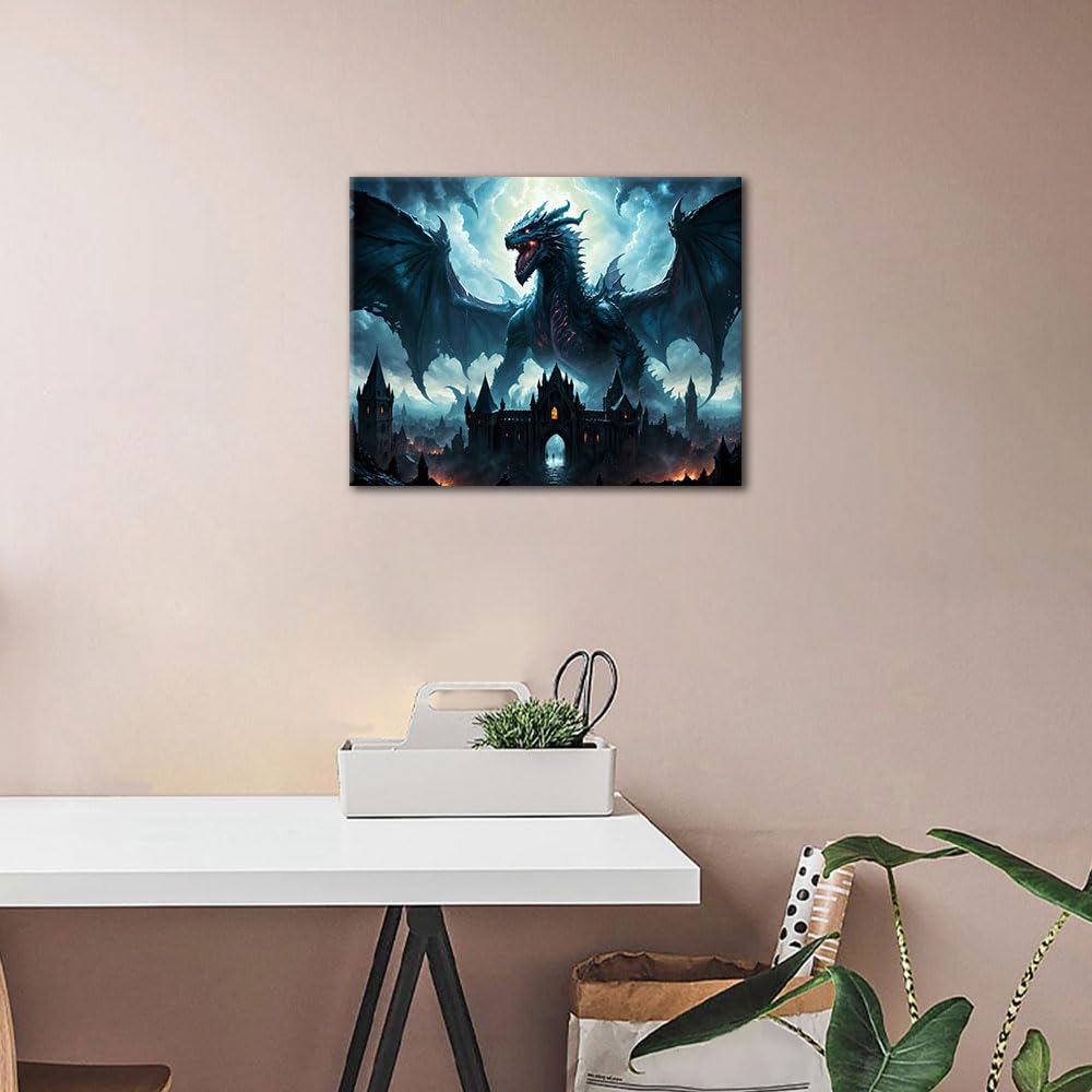 TUMOVO Paint by Number for Adults, Dragon Oil Painting for Adult, Fantasy Wild Animals Adults' Paint-by-Numbers Kits, DIY Painting by Numbers Arts Craft for Home Wall Decor, 16 X20 Inch TUMOVO