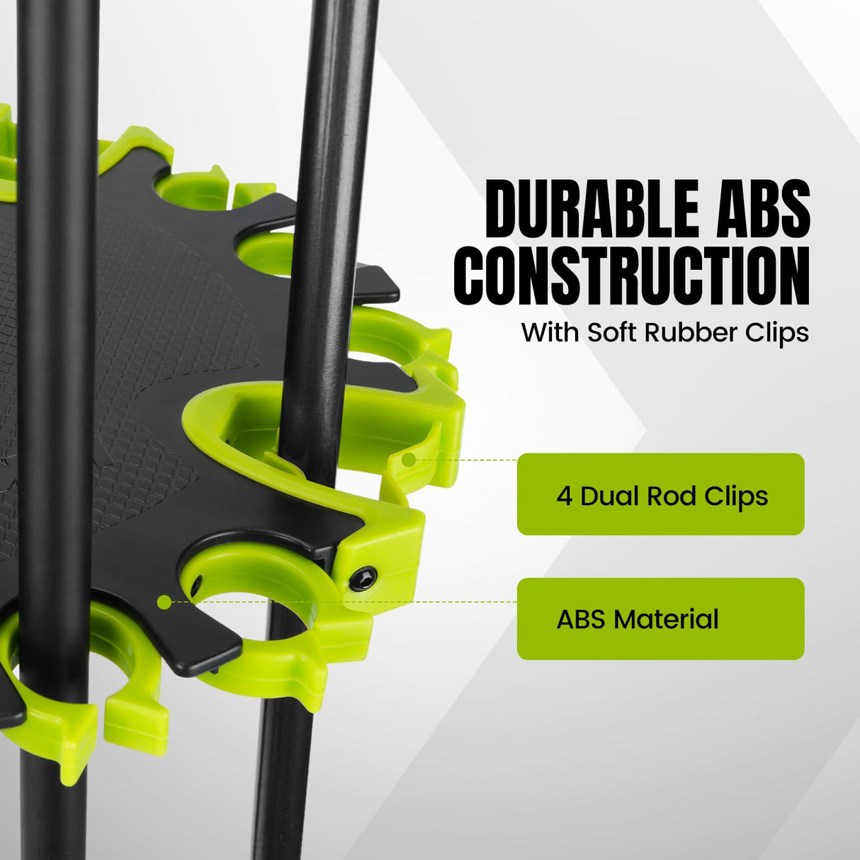 Hikeen Fishing Rod Holder, Fishing Pole Holders for Garage, Rod Rack Holds Up to 20 Rods with Rolling Wheels, Fishing Gear Equipment Storage Organizer, Fishing Gifts for Men Hikeen