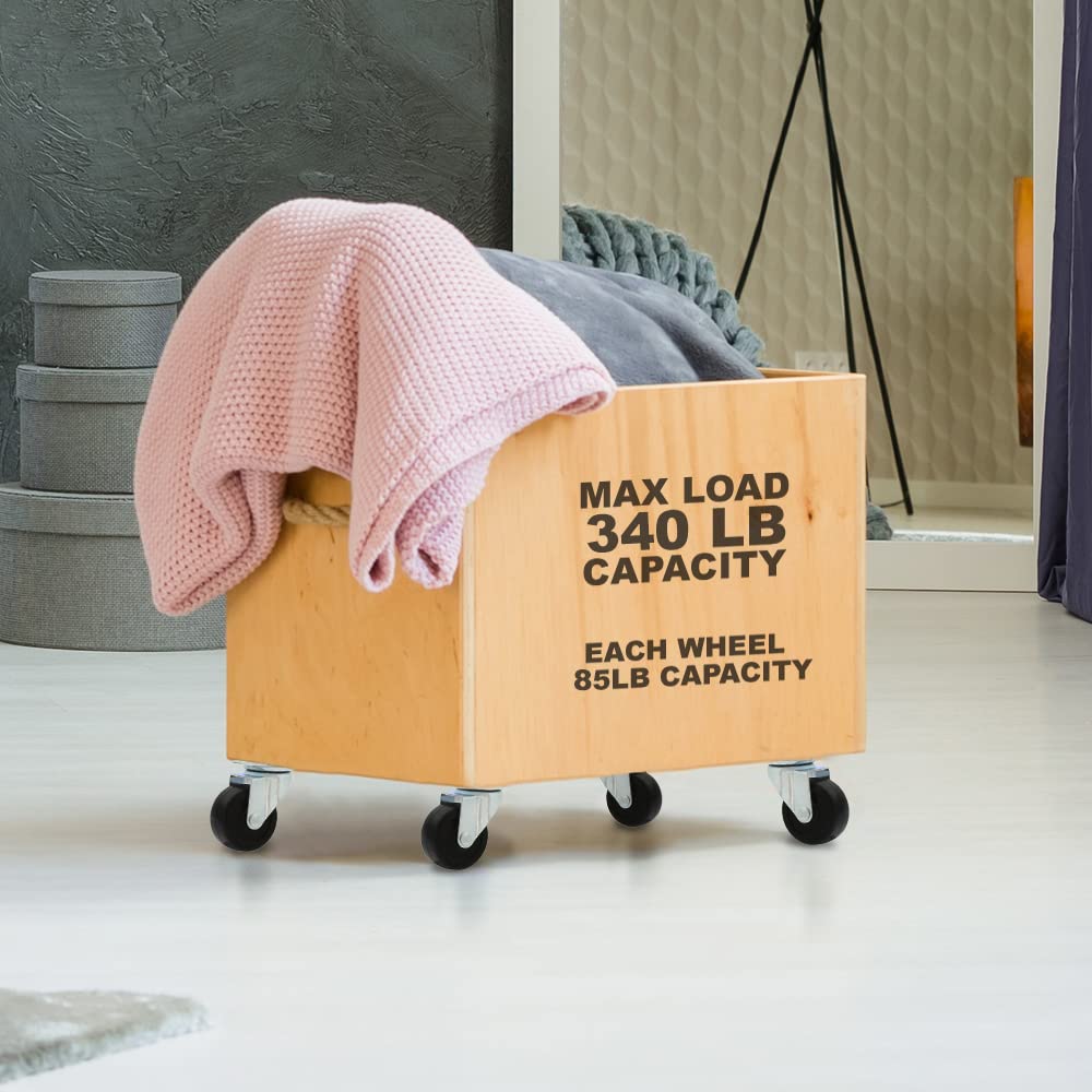 FactorDuty 8 Pack 2" Swivel Caster with Brake Wheels Hard Rubber Base w/Top Plate & Bearing (2" Combo-8 pcs) FactorDuty