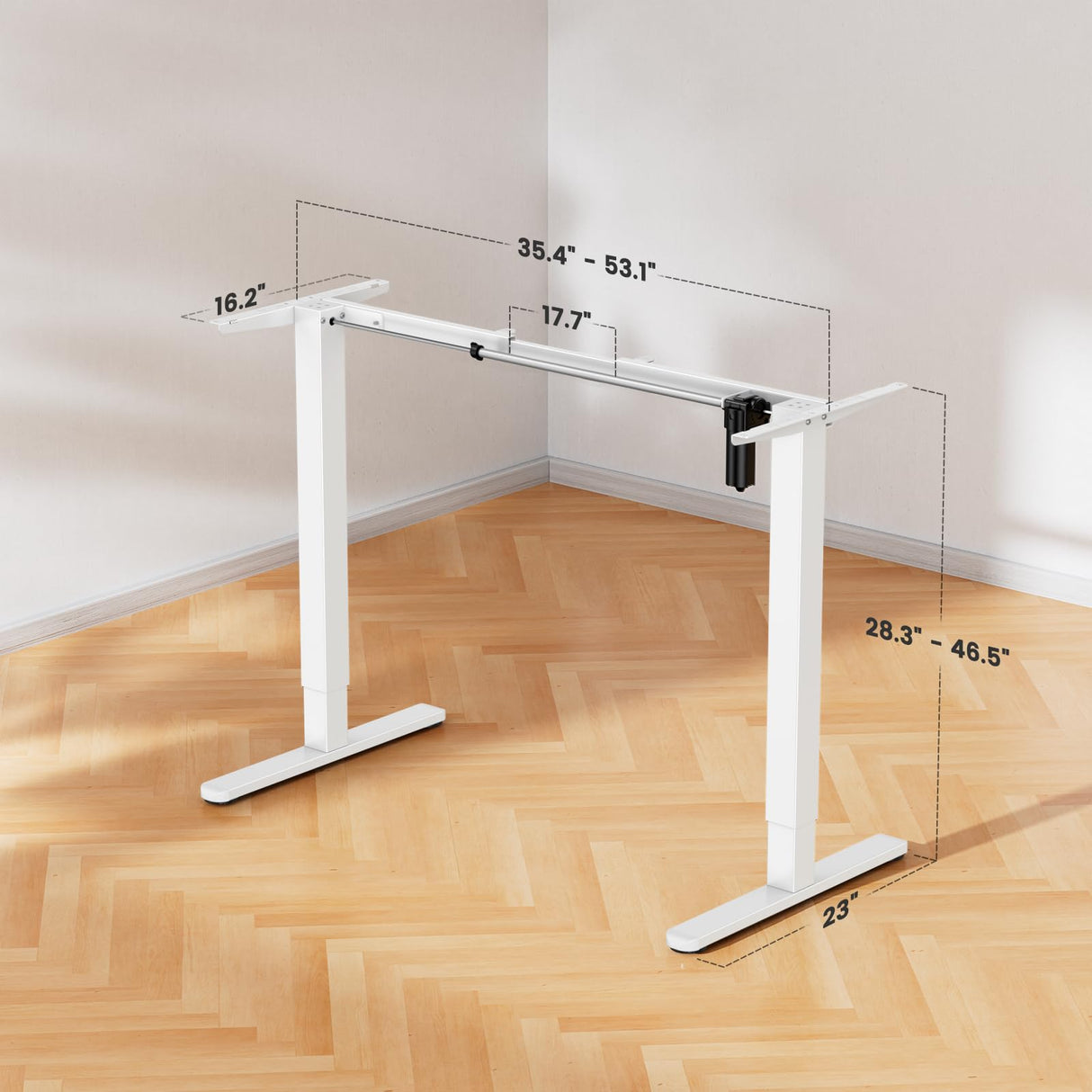 ErGear Electric Standing Desk Frame Height Adjustable Desk Legs Sit Stand Desk Frame Up to 47.2" Ergonomic Standing Desk Base Workstation Frame Only(White) ErGear