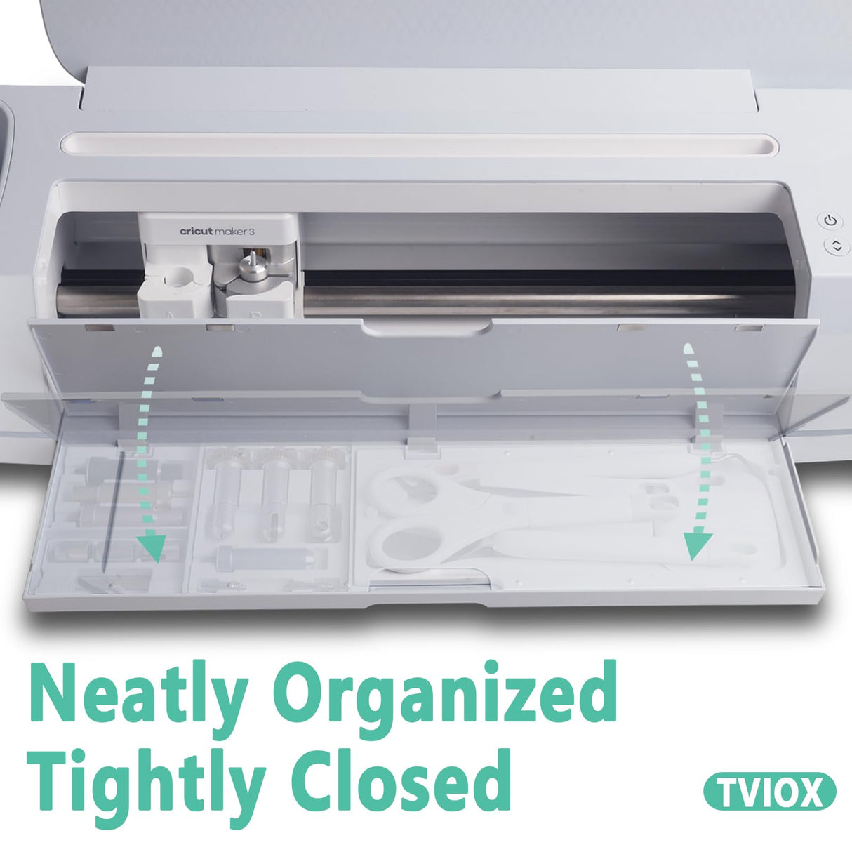 TVIOX Tool Storage Insert Compatible with Cricut Maker 3 & Maker, Drawer Weeding Tools Kit Tray, Blades Housing Quickswap Tip Accessories Organizer, White (Blades Housing and Tools not Included) TVIOX