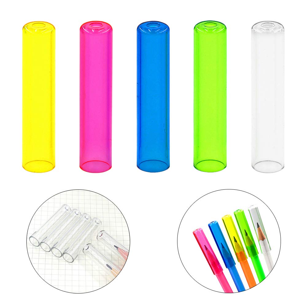 FULANDL 24Pcs Pencil Extenders Set, Pencil Lengthener, Including 16PCS Wooden Handle Adjustable Dual Head Pencil Extender Holder, 8PCS Plastic Pencil Cap, School Office Art Write Tool FULANDL