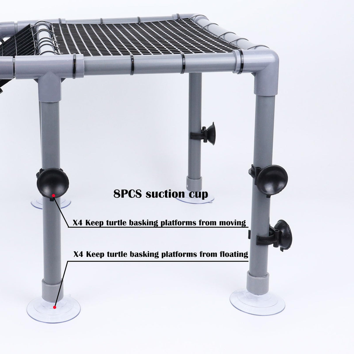 MLONDHSU Large Turtle Basking Platform, Standing Turtle Dock, DIY Basking Platform for Aquatic Turtles, Turtle Tank Accessories(Grey and Black) MLONDHSU