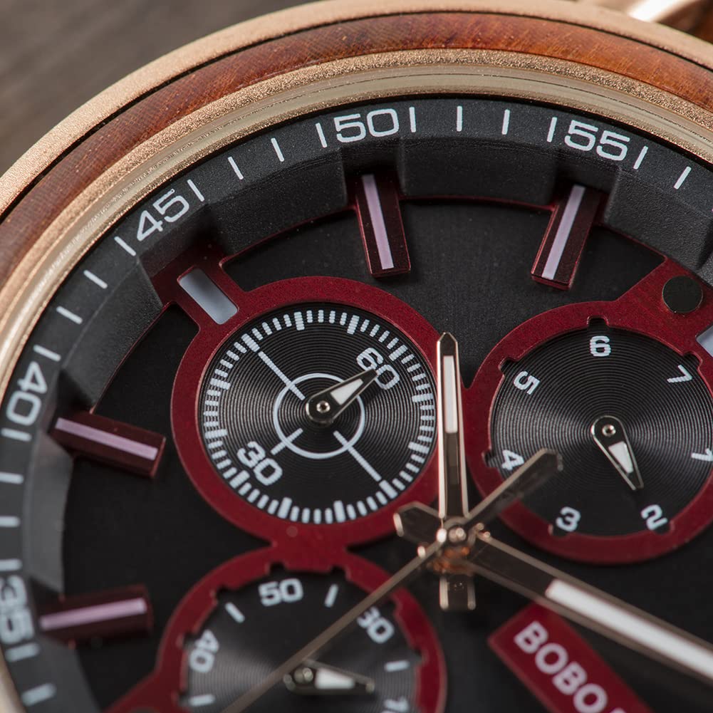 2win Mens Engraved Wooden Watch Personalized Watch Customized Family Watch for Boyfriend Fiancé Husband Dad Son Wood Wrist Watch for Birthday Anniversary Christmas Watches (Custom Box Photo) 2win