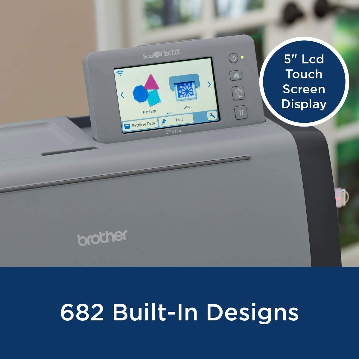 Brother ScanNCut SDX125EGY DIY Cutting Machine with Scanner, Adhesive Vinyl Sheets, Transfer Roll and 6 CADXBLD1 Replacement Blades Brother