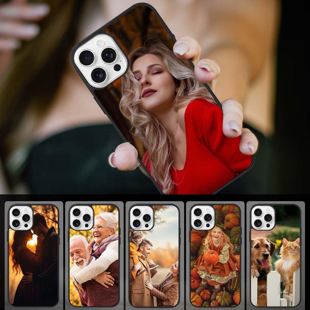 FOQENCCI 5 Piece Sublimation Phone Case Compatible for iPhone 16 Pro Max Sublimation Blank Case Soft Rubber + Hard PC Blank Printable DIY Aluminum Anti-Slip Shockproof Custom Protective Cover 6.9 inch FOQENCCI