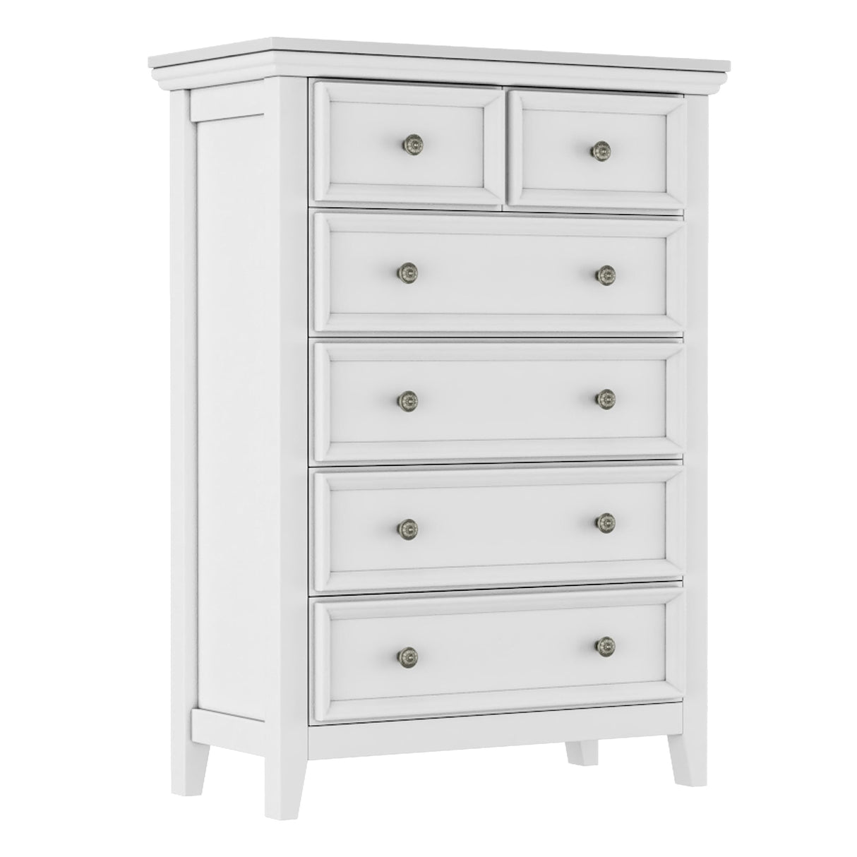 BLANKSPACE White Farmhouse Dresser, 6 Chest Drawer Dresser for Bedroom, Large Capacity Nightstand, Modern Wood Cabinet for Bedroom, Living Room, Closets, Hallway BLANKSPACE