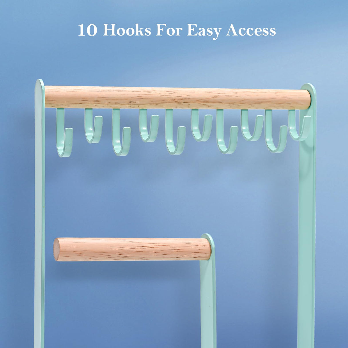ProCase Jewelry Organizer Stand Necklace Holder, 4-Tier Jewelry Tower Rack with Earring Tray, 10 Hooks Necklaces Hanging Small Jewelry Display Storage Tree for Bracelets Earrings Rings Watches -Blue ProCase