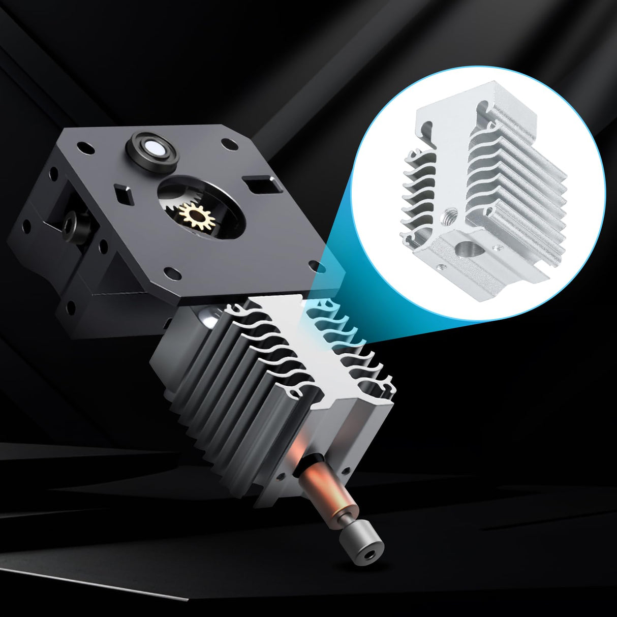 3D Printer xirbbo Heat Dissipation Block, Ender 3 V3 Silver Aluminum 3D Printer Heatsink Radiator, Hotend Replacement Parts 3D Printing Heatsink Accessory, for Ender 3 V3 KE and Ender 3 V3 SE Xirbbo