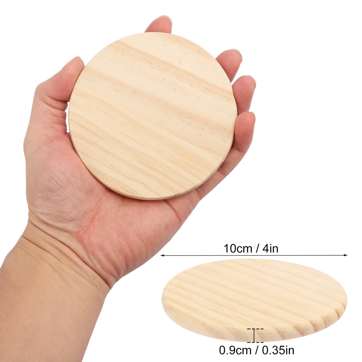 36 PCS 4 Inch Unfinished Wood Coasters, Premium Round Wooden Plaques for DIY Crafts, Drawing, Painting, Wood Engraving, Wood Burning, Laser Scroll Sawing and Home Decoration GNIEMCKIN
