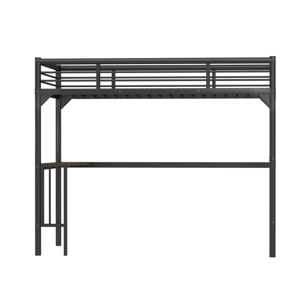 HomJoones Metal Loft Bed,Metal Twin Loft Bed Frame,Mattress Foundation,Space-Saving,Noise Free, for Adults/Teens,No Box Spring Needed,Easy Assembly,Twin (Black) HomJoones